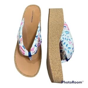 Lucky Brand Floral Sandals - Blue and Pink